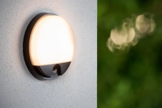 LUCIDE 22863/10/30 HUPS IR vonkajšie nástenné svietidlo so senzorom LED 10W/1000lm 3000K IP54 čierna, opálová