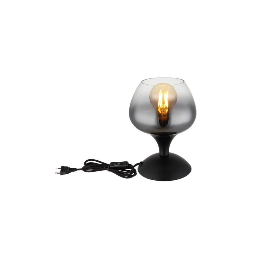 GLOBO 15548T2 MAXY stolná lampička V205mm 1xE27 čierna matná, dymová