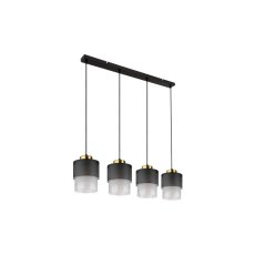 GLOBO 15709-4H OLGA závěsné svítidlo 4xE27 černá matná, průhledná