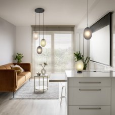 TRIO 364230317 FACETTE závesné svietidlo D430mm 3xE27 čierna matná, viacfarebná