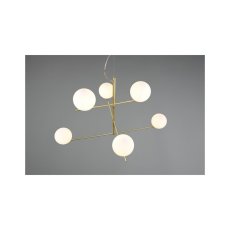 TRIO 302000608 PURE závesné svietidlo 6xE14 matná mosadz, biela