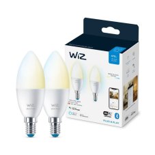 Philips Wiz Tunable white 8719514551336 LED žárovka E14 C37 4,9W/470lm 2700-6500K svíčka 2-set