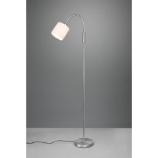 TRIO R46331001 TOMMY stojacia lampa D200mm 1xE14 matný nikel, biela