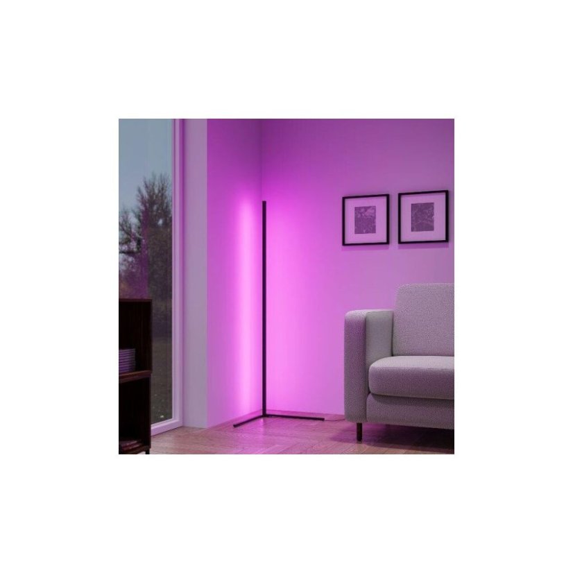 TRIO Reality R45721102 LEVEL stojacia lampa SMD LED V1400mm 10W RGB čierna, stmievateľné, diaľkový ovládač