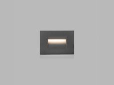 LED2 5141434 STEP IN S zápustné hranaté exteriérové ​​svítidlo 75x107mm 3,6W / 106lm 3000K IP54 antracit