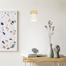 TRIO 862700176 SHANTI nástěnné bodové svítidlo/spot 1xE14 dřevo, světle šedá