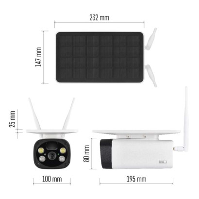 Emos H4056 GoSmart Vonkajšia solárna batériová kamera EYE, biela, IP55, Wi-Fi