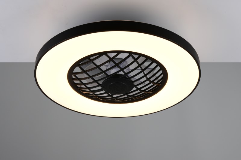 TRIO Reality R64462102 LINKÖPING stropní svítidlo s ventilátorem D590mm SMD LED 45W/5600lm 2700-6500K černá, dálkový ovladač