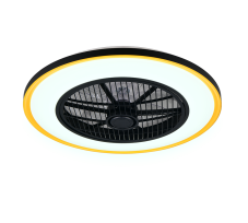 Stropný ventilátor so svetlom LED 2700–6500K čierna, zlatá IP20 TRIO Reality VARPULA R69272180 časovač
