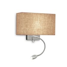 Nástenné svietidlo Ideal lux 103204 HOTEL KRONPLATZ AP2 CANVAS 2xE27/LED 1W/45lm 3000K