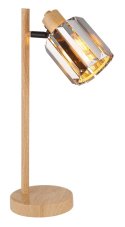 GLOBO 50220146 RUN stolná lampička V400mm 1xE14 imitácia dreva, dymová