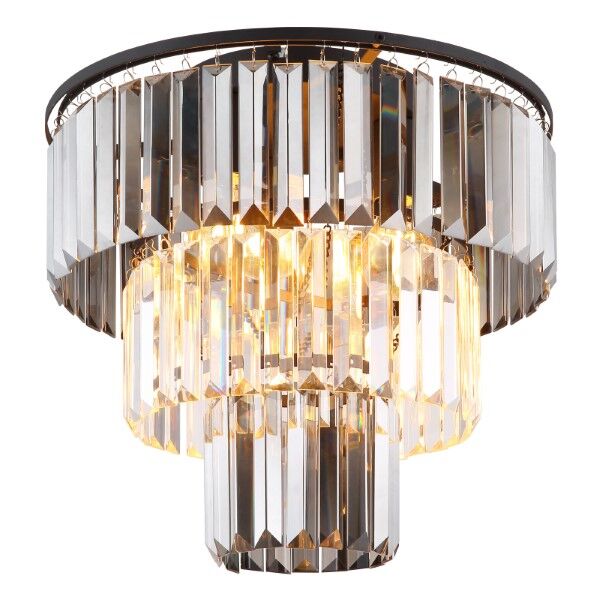 GLOBO 15695D NAXIS stropní svítidlo D400mm 3xE27 černá, kouřová, průhledná