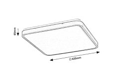 RABALUX 71423 Alenzo stropné svietidlo 420x420mm LED 36W/2350lm 3000+4000+6000K IP44 biela, DIP switch