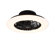 TRIO R62522132 STRALSUND stropní svítidlo s ventilátorem LED D500mm 30W/2200lm 3000-6500K matná černá, stmívatelné, dálkový ovladač, starlight efekt