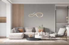 TRIO SELECT 344310179 NALA závesné svietidlo SMD LED 57W/6800lm 2300+3000+4000K zlatá, switchdimmer