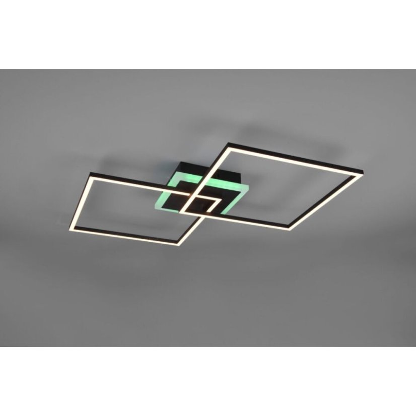 TRIO R62843132 ARRIBO stropní svítidlo LED 1x29W/3250lm, 1x6,5W/600lm 3000K matná černá, RGB, switchdimmer, dálkový ovladač