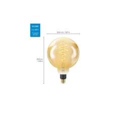 Philips WiZ Tunable white 8718699786830 LED žárovka Filament Globe E27 6,5W/390lm G200 2000-5000K