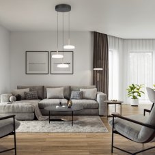 TRIO 454910165 CELESTE stojací lampa V1600mm SMD LED 15W/1750lm 3000K černá, kávová