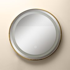 LED koupelnové kulaté zrcadlo s osvětlením průměr 60 cm 557lm 3000+4000+6000K IP44, zlaté, průhledné - Zuma Line LUSTRO D251801