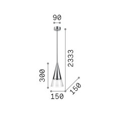 Ideal Lux 321462 CONO SP1 závesné svietidlo D150mm 1xGU10 chrómová
