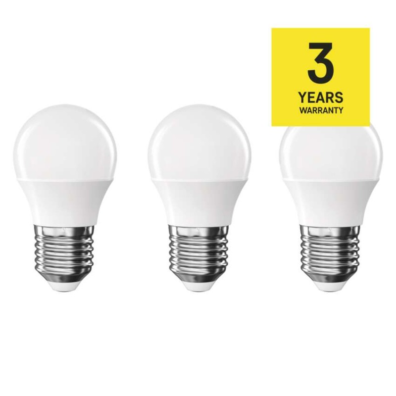 Emos ZQ6E21.3 LED žárovka E27 CLASSIC Mini Globe 4,2W 470lm 2700K 3-set