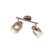 Stropní bodové svítidlo / spot 2x E14 kávová, dymová IP20 GLOBO lighting WALTON 54318-2