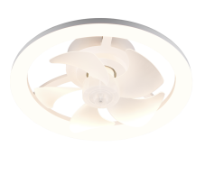 Stropný ventilátor so svetlom LED 2700–6500K biela matná IP20 TRIO Reality PAJALA R69172131 časovač