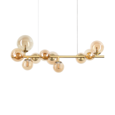 Ideal Lux 322766 PERLAGE závesné svietidlo 10xG9 saténová mosadz, jantárová