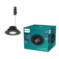 Zapuštěné svítidlo LED 4000K čierna IP20 PHILIPS Cilantro Step 8721103038074 balení 3 ks