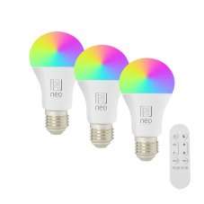 IMMAX 07712CDO NEO LITE Smart žárovka LED E27 9W 806lm 2700K-6500K RGB bílá tři kusy v balení