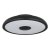 GLOBO 41366B RAFFY LED stropní svítidlo s reproduktorem D280mm 18W/800lm 3000-6500K IP44 černá, opál, RGB, bluetooth, stmívatelné, dálkové ovládaní, starlight efekt