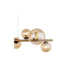 GLOBO 56135-9H RIHA závěsné svítidlo 9xG9 černá, mosaz, jantarová