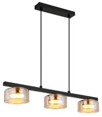 GLOBO 16055-3HG HIGGINS závěsné svítidlo 3xGX53 6W 400/330lm 1800K černá, jantarová