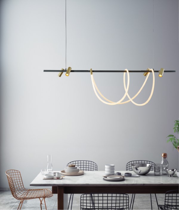 LED závesné svietidlo 5000 lm 3000+4000+6000K čierno zlaté Zuma Line BALBO 2200277L