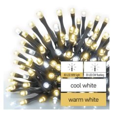 EMOS D1AN02 spojovací vánoční řetěz CLASSIC 100 LED 10m 5W teplá/studená bílá, IP44, barva drátu - černá, bez adaptéru