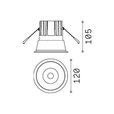 Ideal lux 341422 GAME TRIM ROUND zápustné svietidlo D120mm LED 20W 2250/1680lm 3000K biela, zlatá, UGR