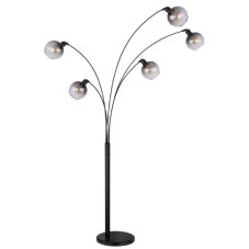 GLOBO 58228NBS SEYMOUR stojací lampa V2080mm 5xE27 matná černá, kouřová