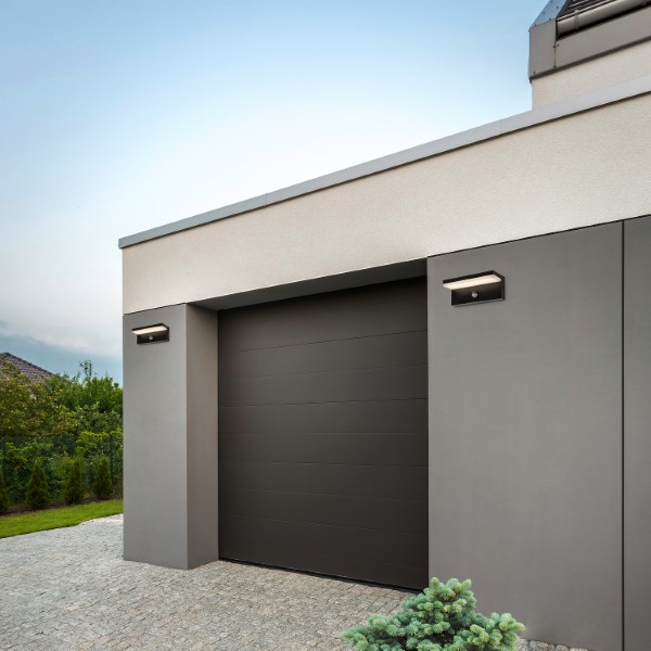 RABALUX 77115 Zaragoza vonkajšie nástenné svietidlo so senzorom LED 9W/800lm 2700+4000+6500K IP54 čierna