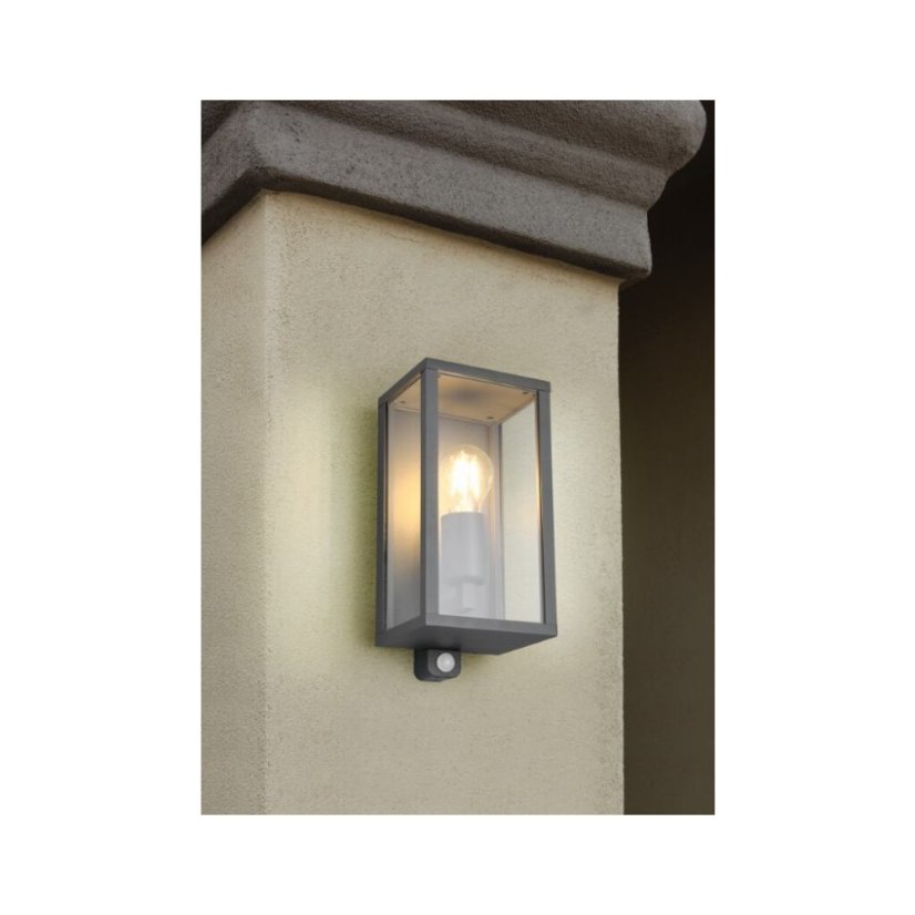 TRIO 201869142 GARONNE vonkajšie nástenné svietidlo so senzorom 1xE27 IP44 antracit