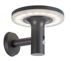 RABALUX 77017 Alaska solárne nástenné svietidlo LED 10W/250lm 4000K IP44 antracit, biela, súmrakový a pohybový senzor