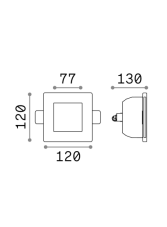 Zápustné svítidlo Ideal lux 150116 SAMBA FI1 SQUARE BIG GLASS 1xGU10 35W bílá