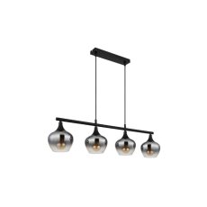 GLOBO 15548-4H1 MAXY závesné svietidlo 4xE27 čierna matná, dymová