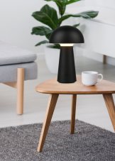 TRIO R52176102 LENNON vonkajšia dekoračná dotyková lampička LED D136mm 2W/180lm 3000K IP44 čierna, nabíjateľná batéria, USB