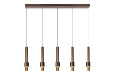 LUCIDE 24402/30/96 MARGARY závesné svietidlo LED 5x4,2W/2300lm 2700K kávová, mosadz
