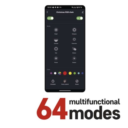 EMOS D4ZR02 GoSmartLED Vánoční řetěz 12m 64 módů svícení, multicolor IP44