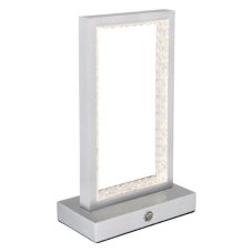 GLOBO 24008A SAMEGA dotyková stolní lampička LED V230mm 3W/120lm 2700+6500+4000K matný hliník, průhledná, včetně baterie CR18650 1800mAh 3,7V, USB-C kabel