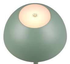 TRIO Reality R54106149 RICARDO vonkajšia dotyková stolná lampa SMD LED V300mm 1,7W/240lm 3000K IP54 pistáciová, nabíjateľná batéria, USB-C port
