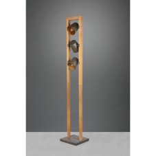 TRIO 401900367 BELL stojací lampa 3xE14 antický nikl, dřevo