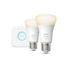 Philips HUE LED White Starter Kit žárovka (2-set) E27 2x9,5W 1100lm 2700K stmívatelná BlueTooth + HUE Bridge