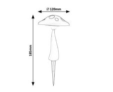Rabalux 7877 Funghetto exteriérové ​​solární svítidlo zabudovaný LED 0,06W IP44 bíla, červená